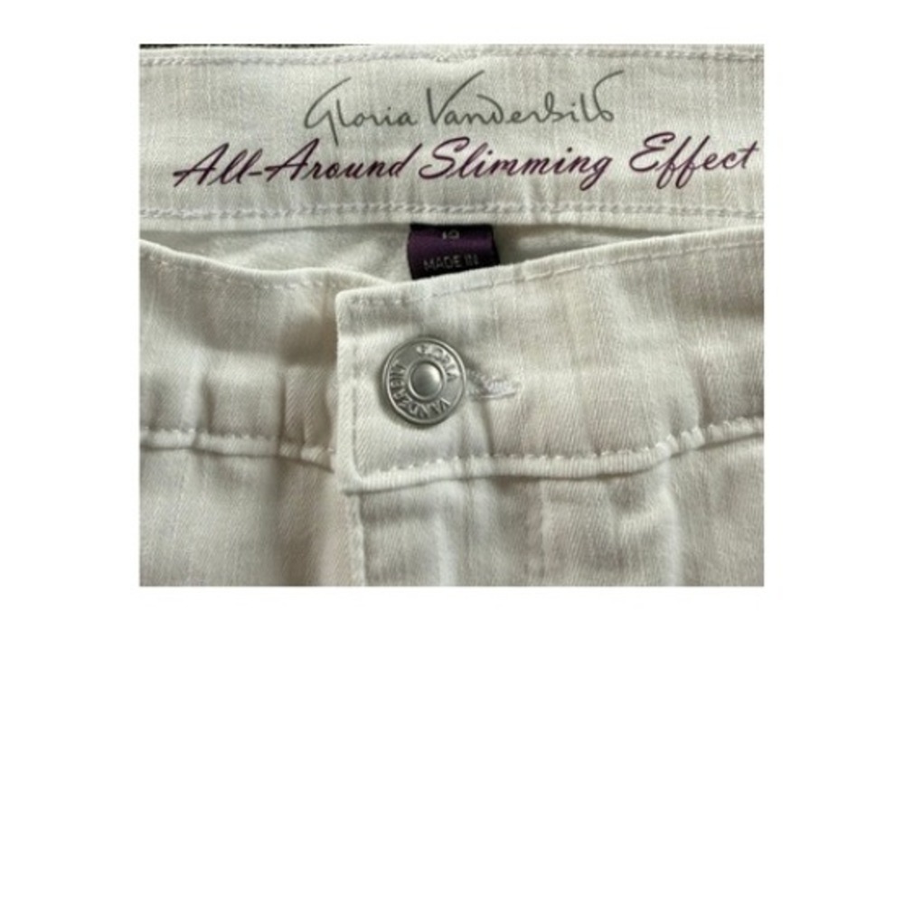 Gloria Vanderbilt Amanda White Slimming Capri Pants Womens 12 Average NWT - Picture 3 of 10